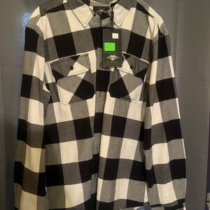 Harley-Davidson Buffalo Plaid Long Sleeve Woven Shirt White Large NWT
